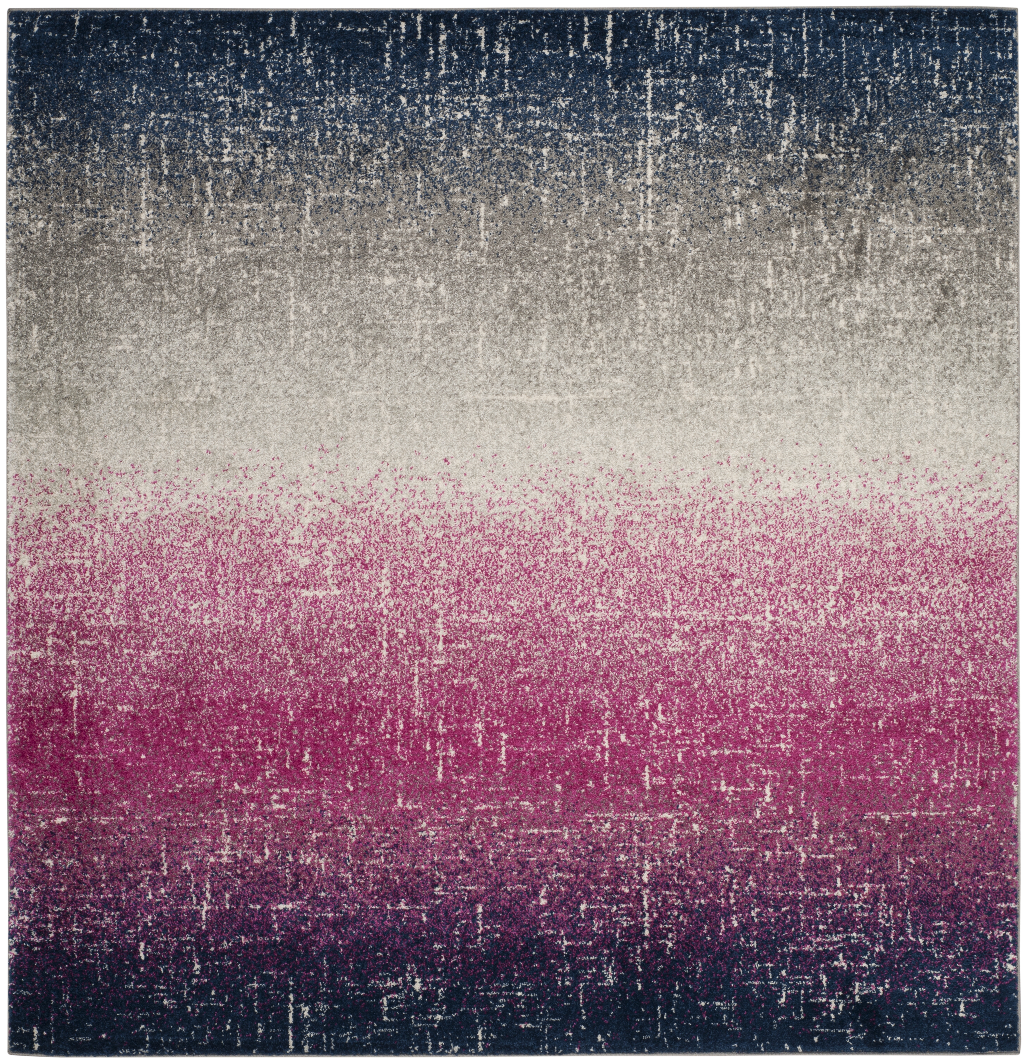 Arlo Home Woven Area Rug, MAD601M, Fuchsia/Navy,  6' 7" X 6' 7" Square - Image 0