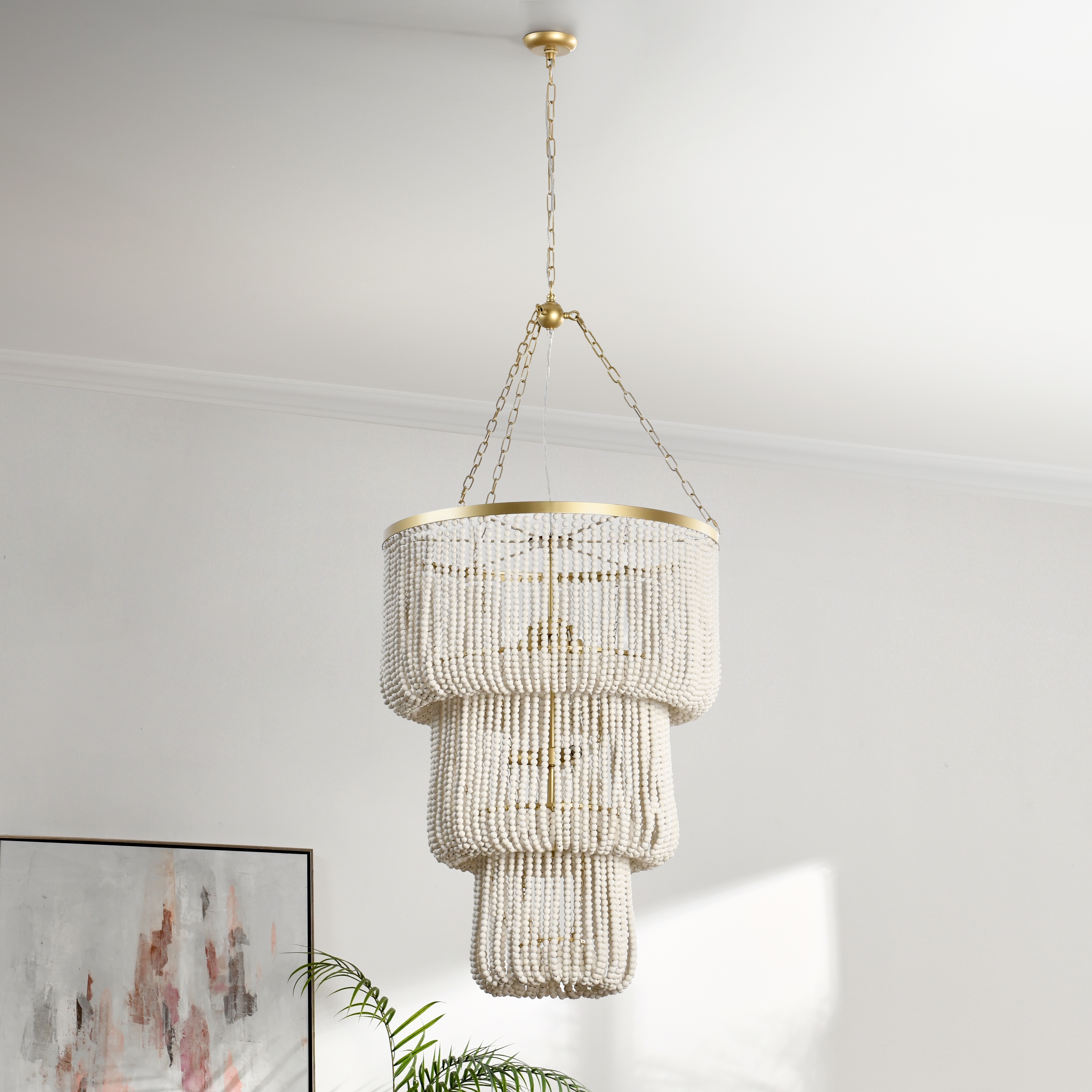 Amanda Beaded Chandelier White - Image 6