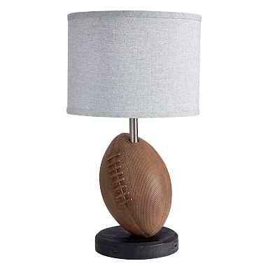Football Table Lamp with USB, Brown - Image 0