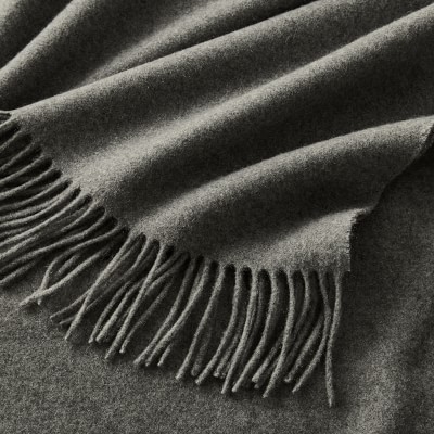 Solid Cashmere Throw, 50" X 65", Moss - Image 2