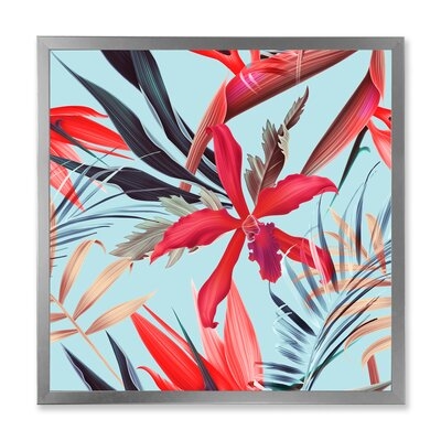Tropical Vintage Flowers V - Traditional Canvas Wall Art Print-FDP36999 - Image 0