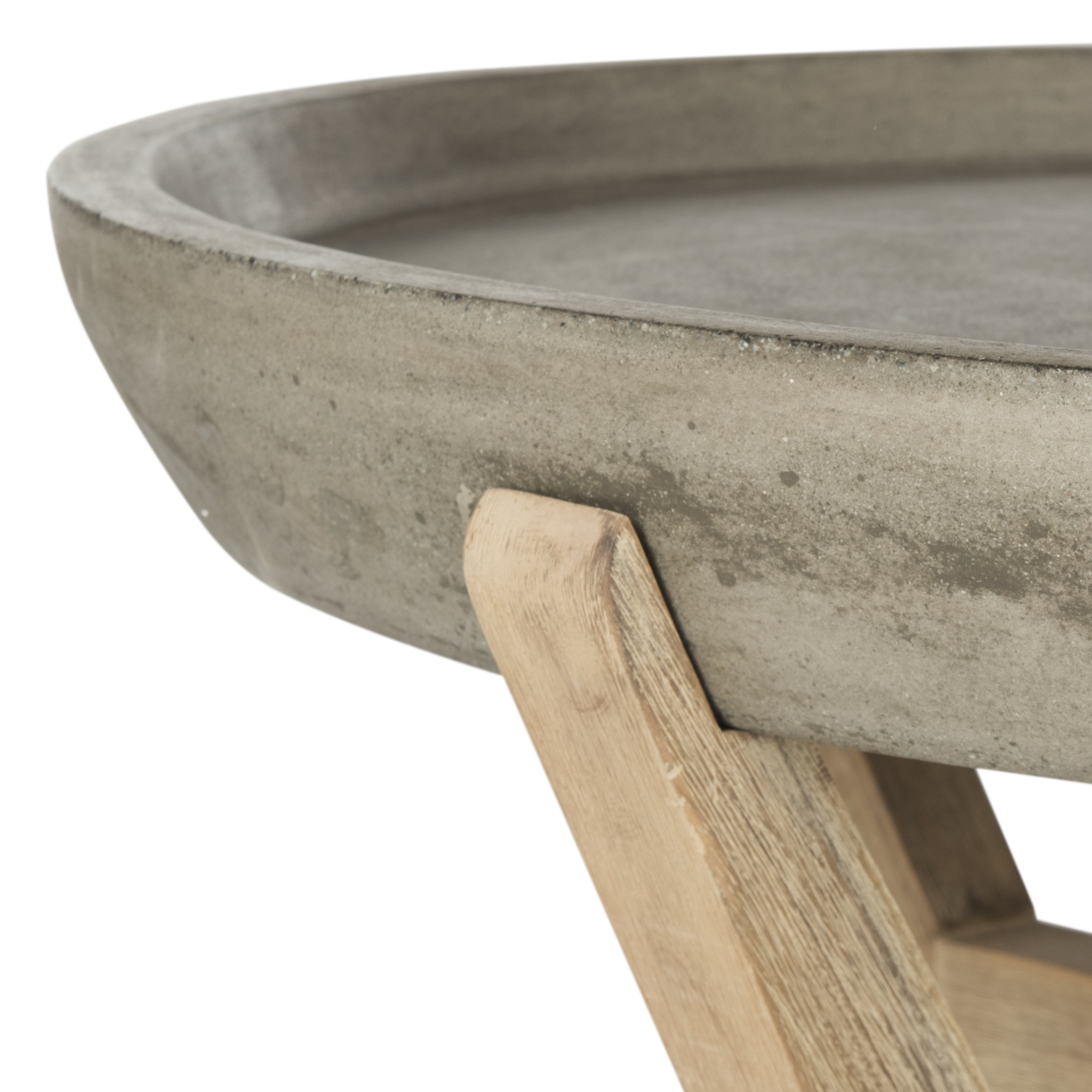 Wynn Indoor/Outdoor Modern Concrete Round 18.1-Inch H Coffee Table - Dark Grey - Safavieh - Image 2