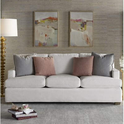 Love Joy Bliss 88" Recessed Arm Slipcovered Sofa with Reversible Cushions - Image 0