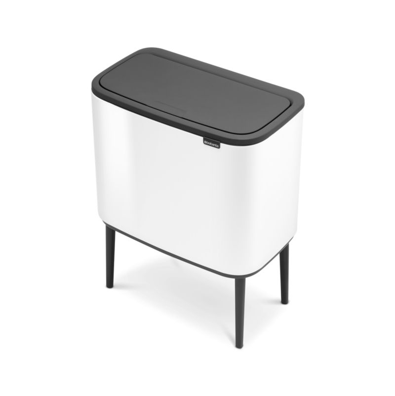 Brabantia Bo Touch Top Trash Can, Dual Compartment, White, 3 + 6 Gallon - Image 9