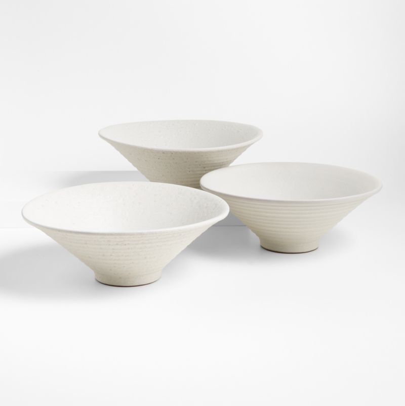 Otsu White Ceramic Textured Centerpiece Bowl 14" - Image 4