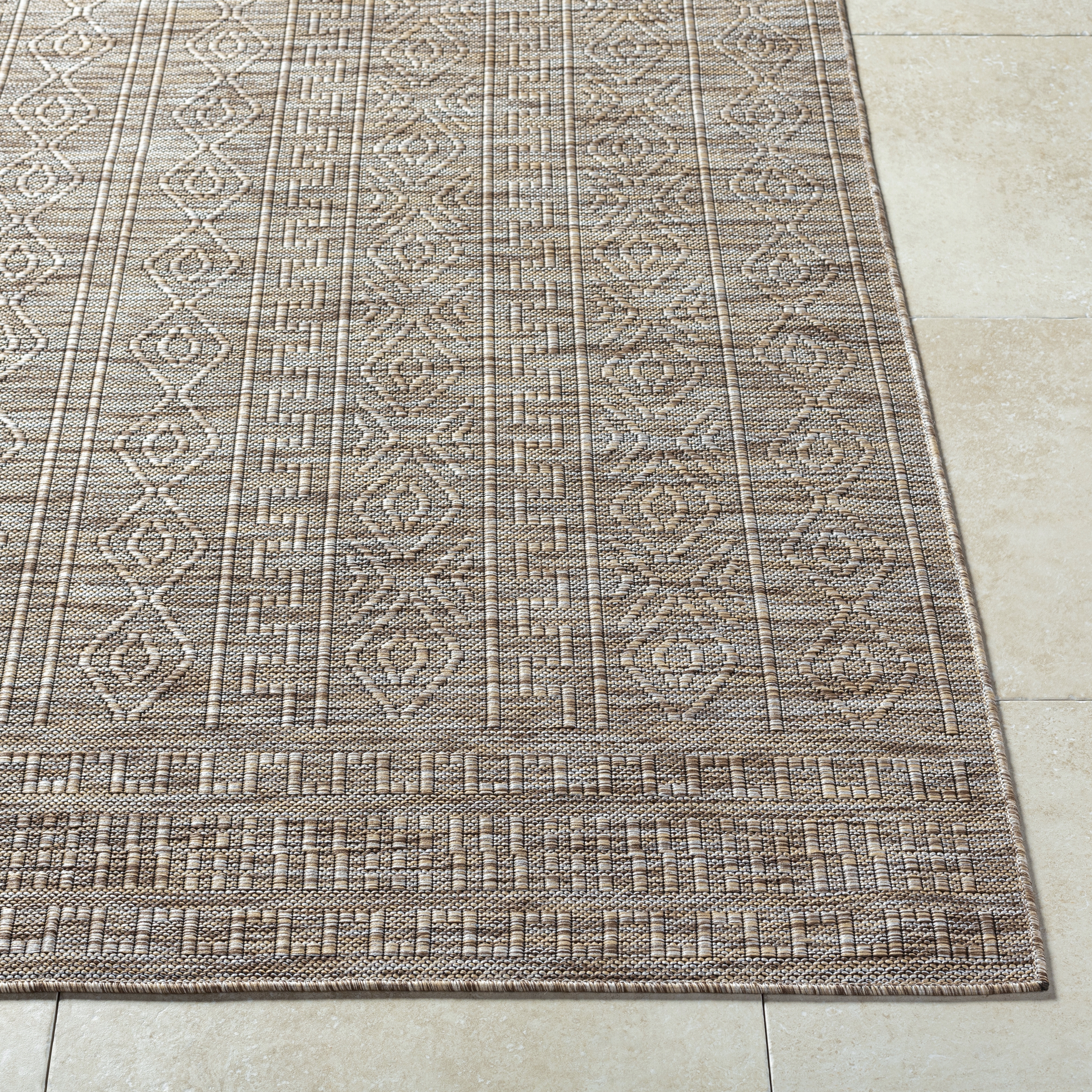 Terrace Beige Outdoor 2' x 2'11" Machine Woven Rug - Image 2