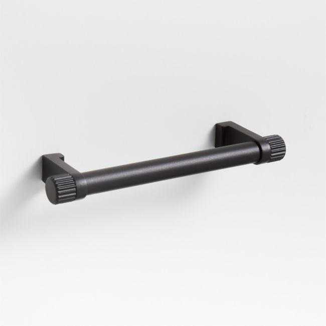 Modern 4" Fluted Matte Black Cabinet Drawer Bar Pull - Image 0
