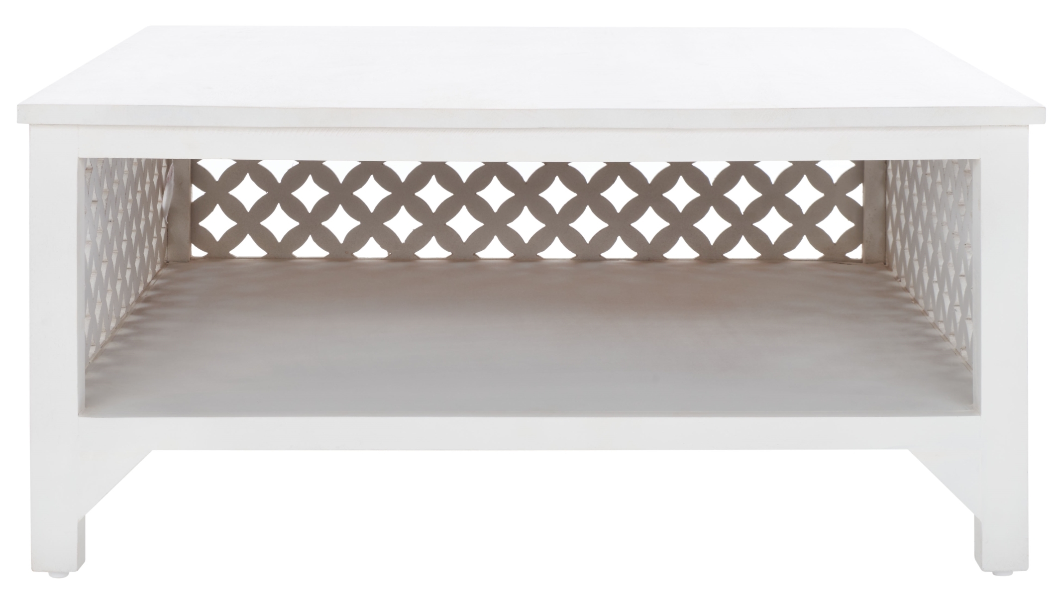 Squall Square 1 Shelf Coffee Table - White Washed - Safavieh - Image 0