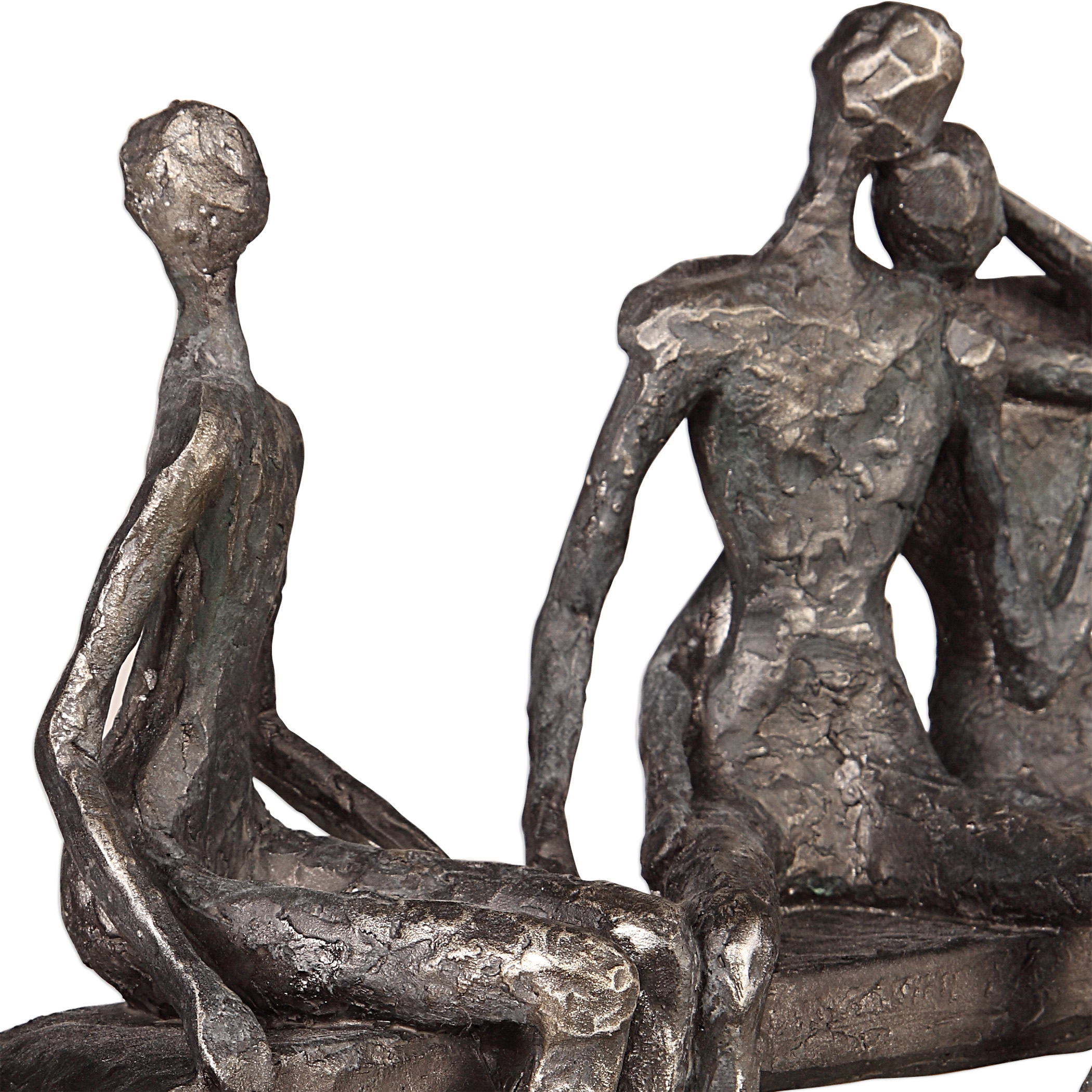 Camaraderie Aged Silver Figurine - Image 4