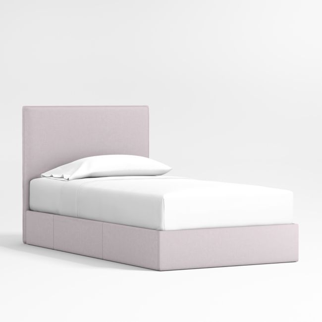 Noa Lilac Upholstered Flange Kids Twin Storage Bed - Image 0
