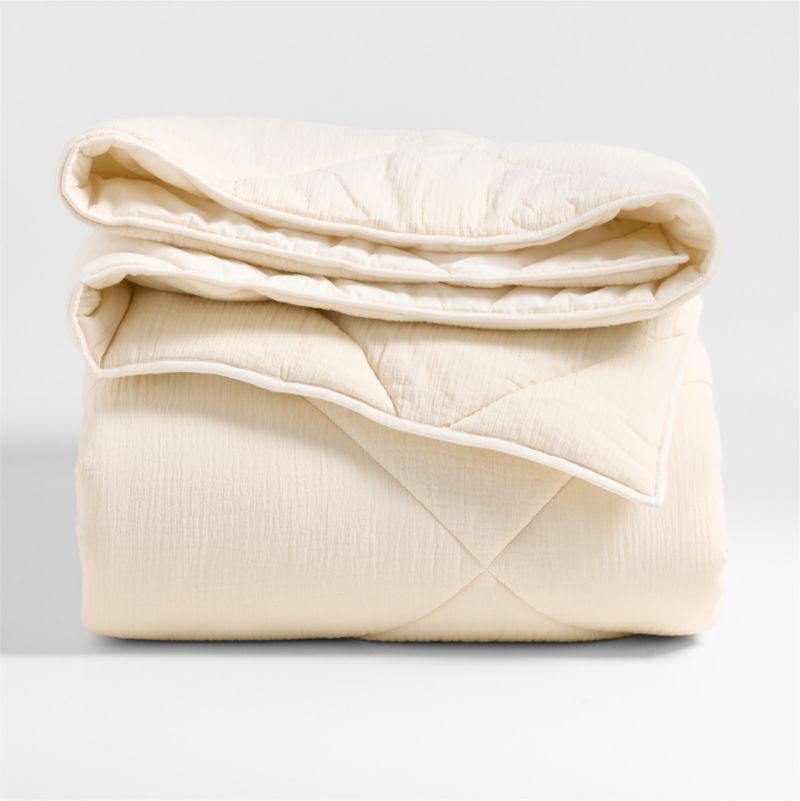 Aire Cotton Crinkle Matelasse Calm Beige Twin/Twin XL Comforter - Image 2