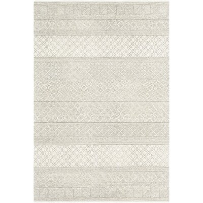 Shiloh Geometric Handmade Tufted Wool Gray/Cream Area Rug - Image 0