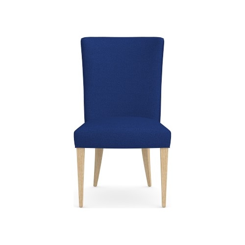 Trevor Side Chair, Standard, Perennials Performance Basketweave, Denim, Natural Leg - Image 0