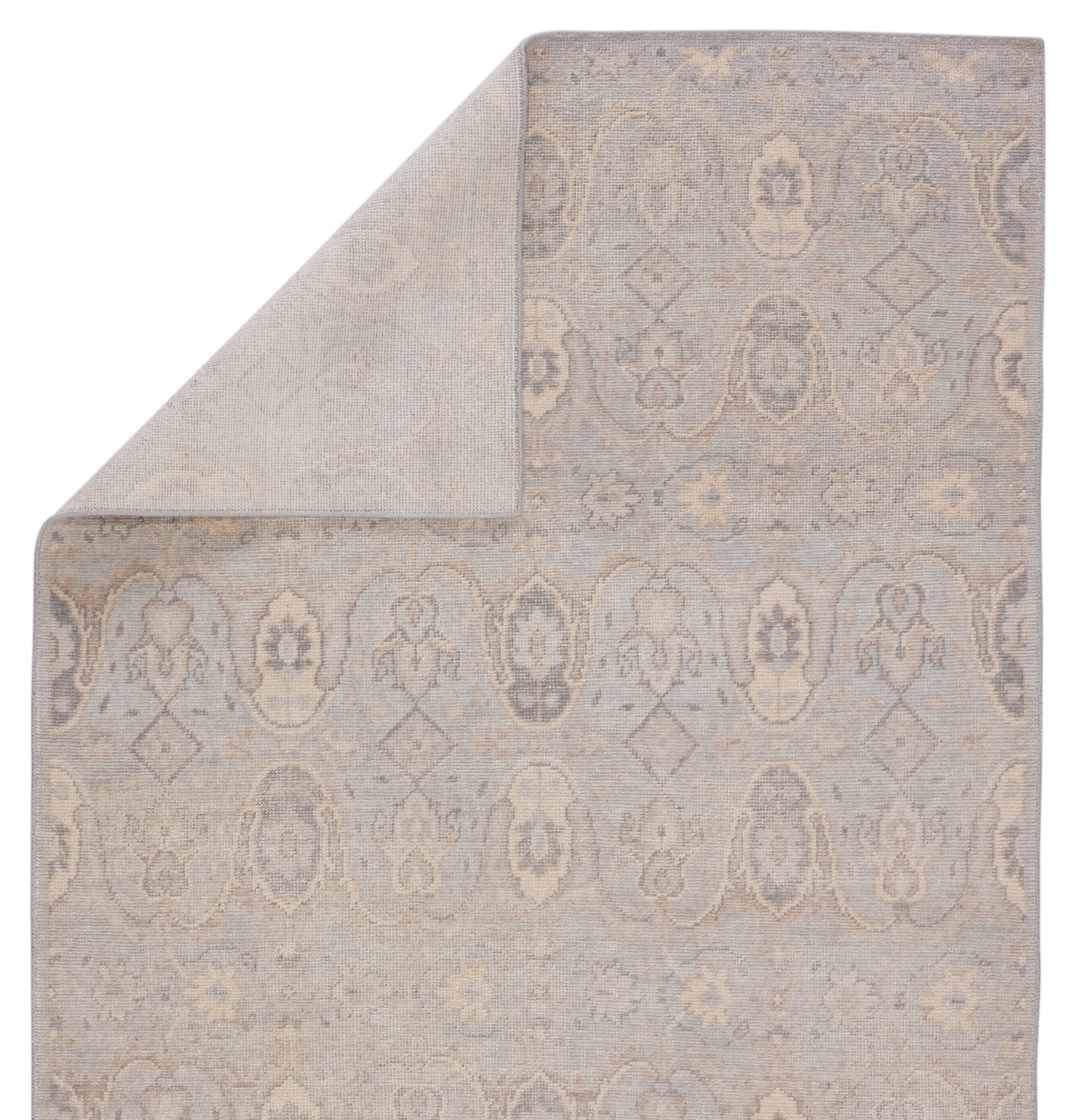 Williamsburg Hand-Knotted Trellis Gray/ Beige Area Rug (6'X9') - Image 2