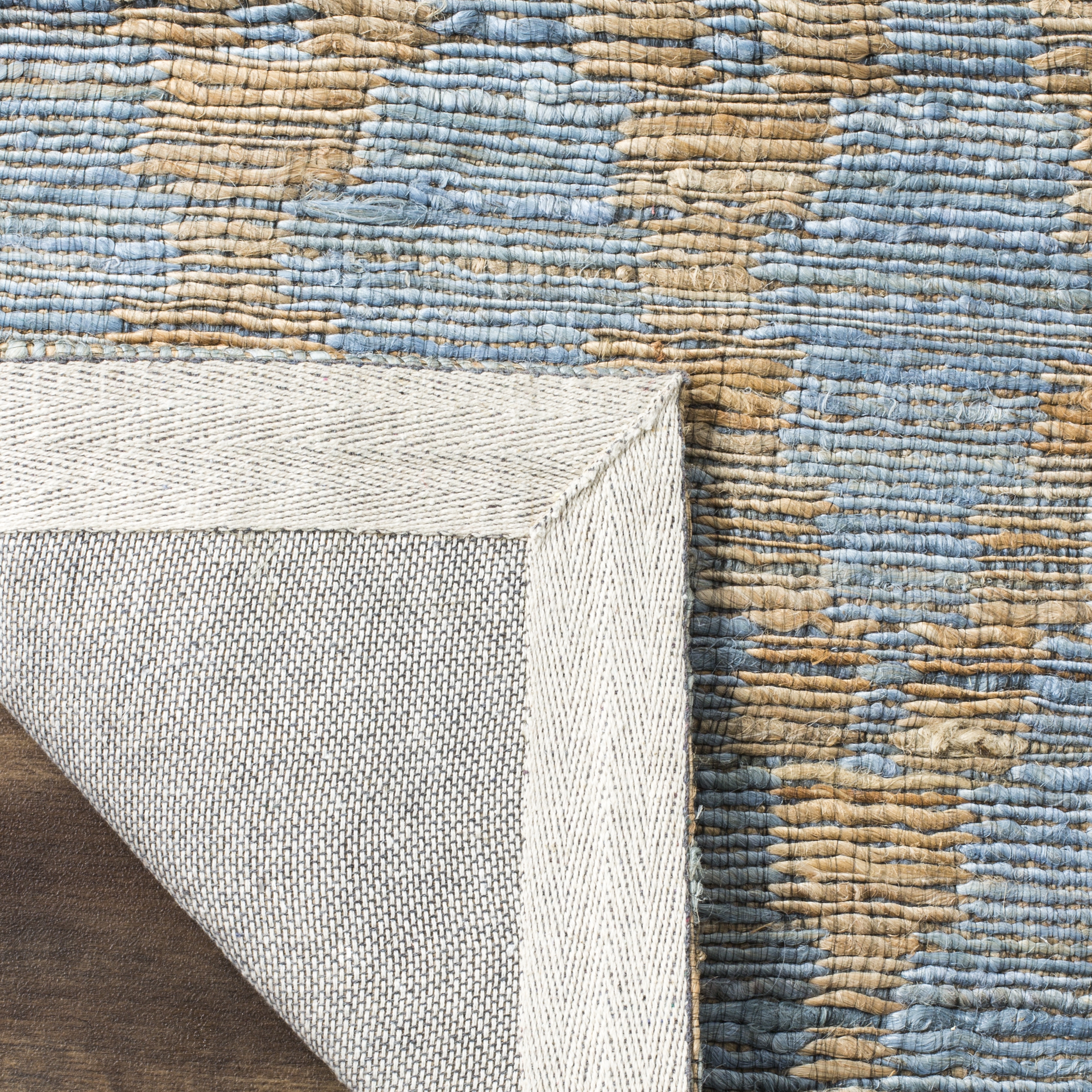 Arlo Home Hand Woven Area Rug, CAP413A, Light Blue/Gold,  6' X 6' Square - Image 2