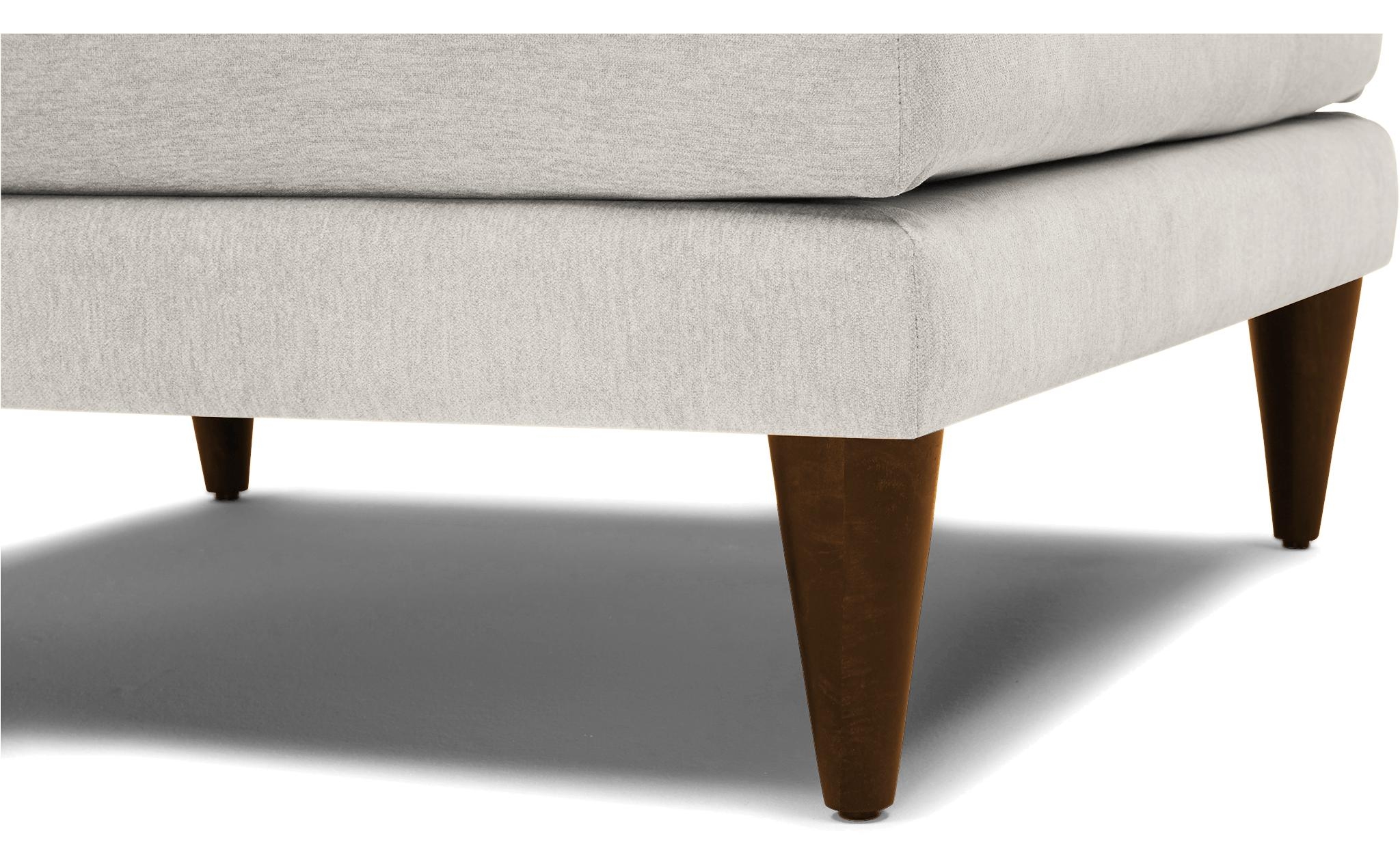 White Lewis Mid Century Modern Ottoman - Tussah Snow - Mocha - Image 3