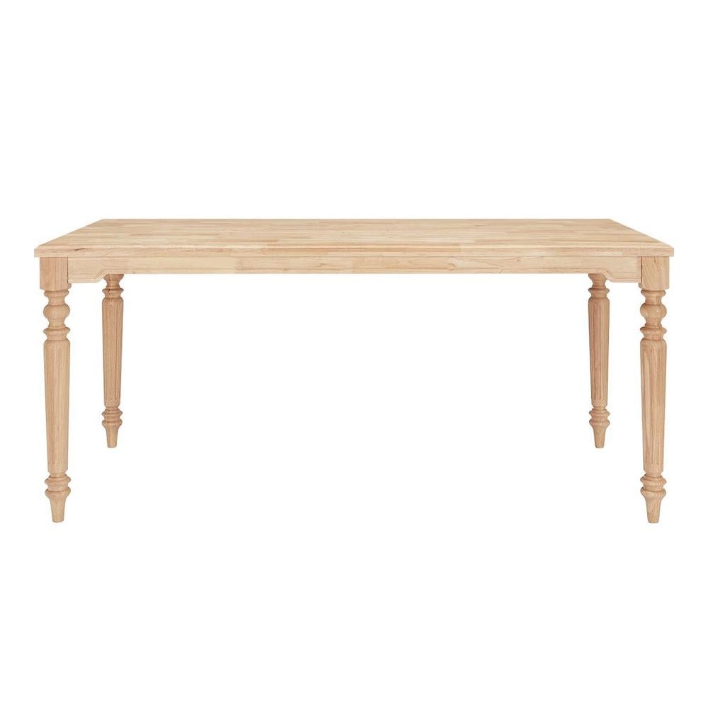 StyleWell Unfinished Wood Rectangular Table for 6 with Leg Detail (68 in. L x 29.75 in. H) - Image 0