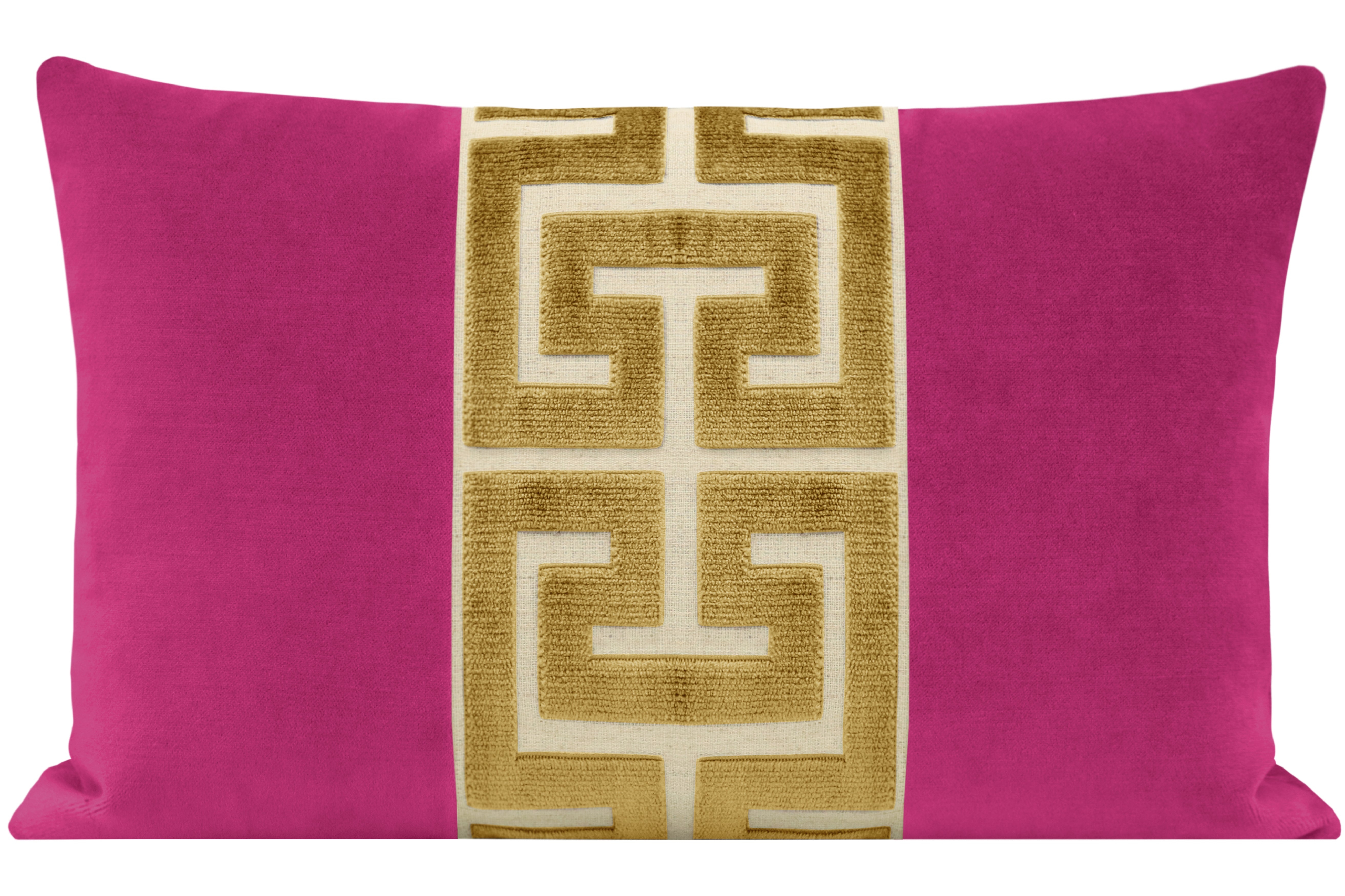 THE LITTLE LUMBAR :: SOCIETY VELVET // CERISE + GREEK TRIM // MARRAKESH GOLD - LITTLE LUMBAR 12" X 18" - Image 0