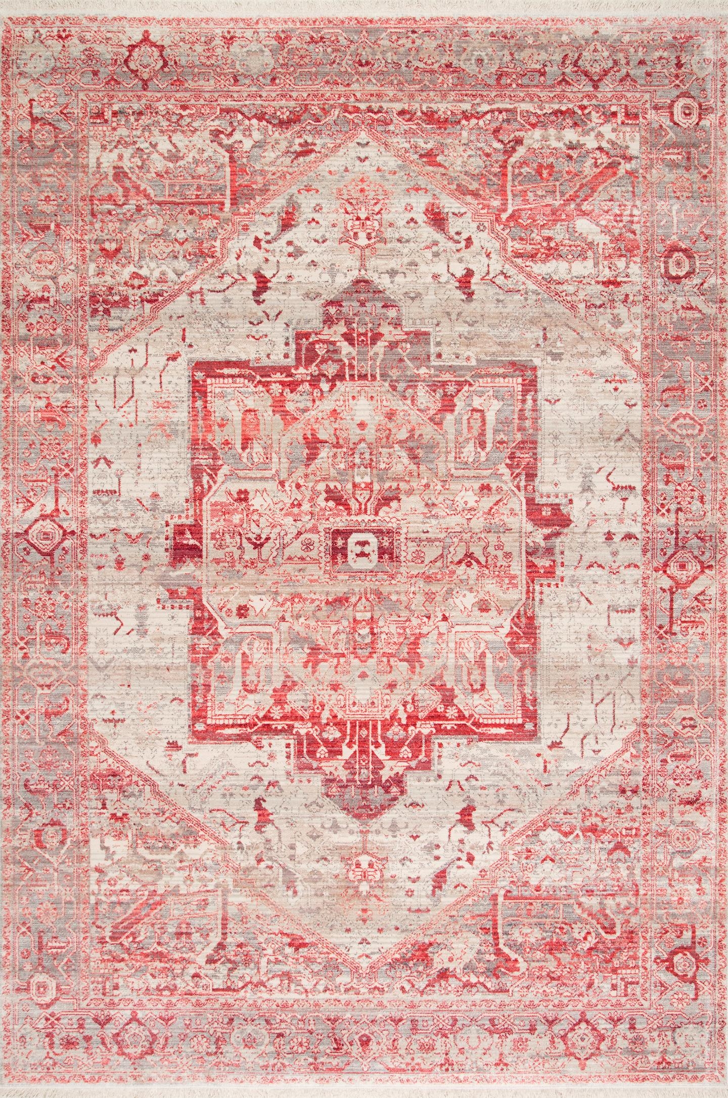 Vintage Harriet Medallion Fringe Rug Area Rug - Image 1