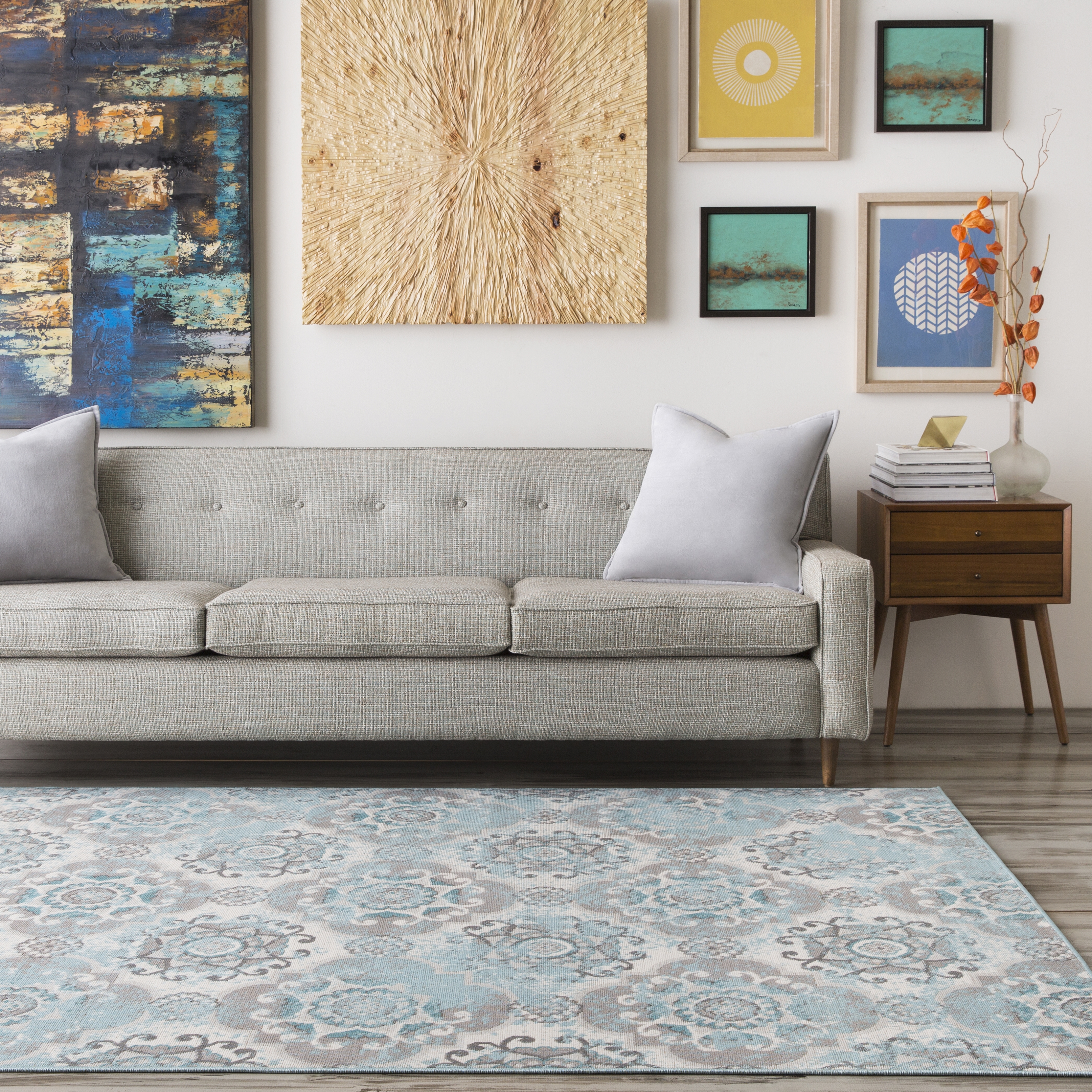 Mavrick Beige Indoor 2'8" x 5' Machine Woven Rug - Image 1