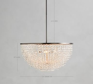 Reilly Crystal Chandelier, Pewter - Image 3