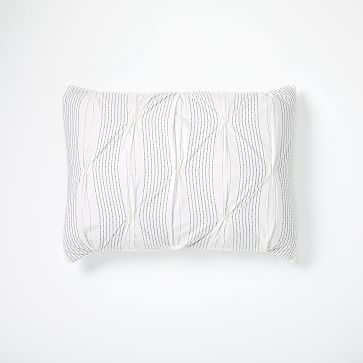 Pintuck Stripe Duvet, Standard Sham, White - Image 0