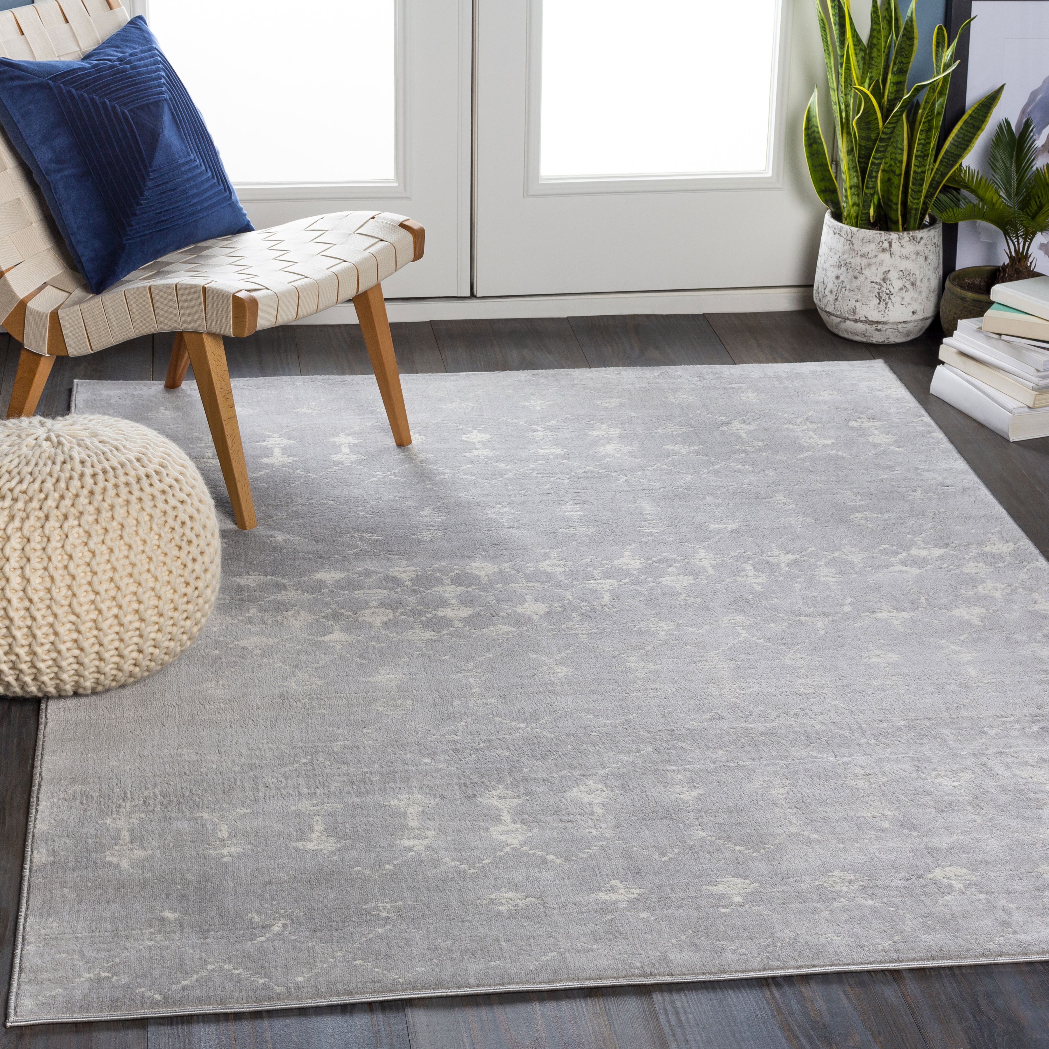 Roma Gray Indoor 8'11" x 12'4" Machine Woven Rug - Image 1