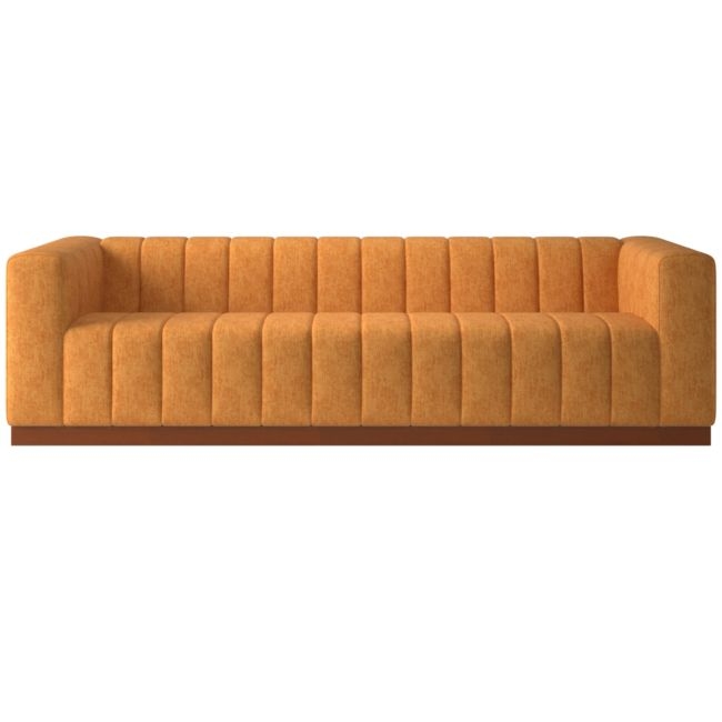 Forte 101" Dream Ginger Tea Sofa with Walnut Base - Image 0