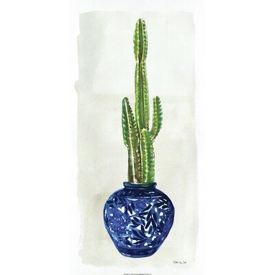 Blue Vase Cactus I - Wrapped Canvas Painting Print - Image 0