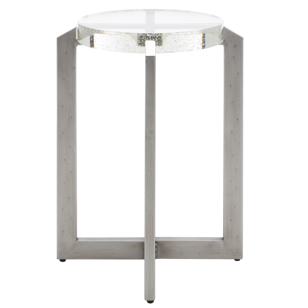 Pixie Round Bubble Glass Accent Table - Silver/Clear - Image 6