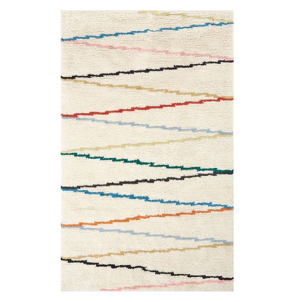 Rainbow Zigzag Rug, 5x8, Multi, WE Kids - Image 0