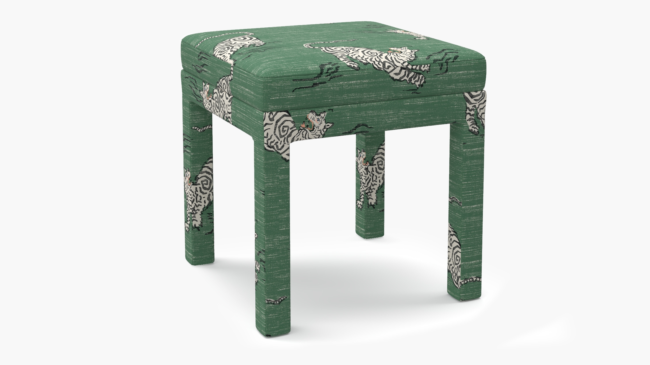 Parsons Ottoman, Emerald Tigresse - Image 1