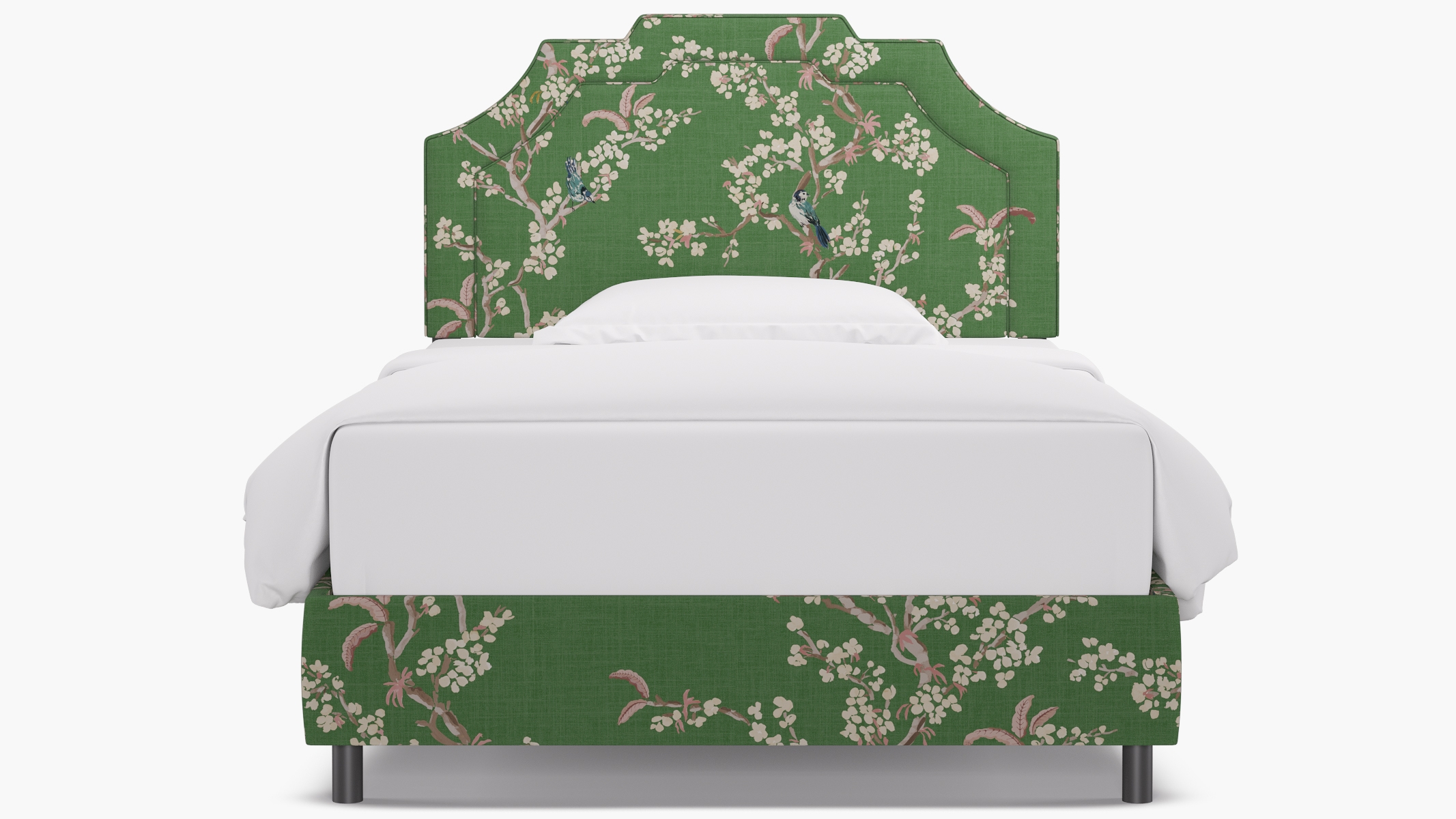 Art Deco Bed, Jade Cherry Blossom, Full - Image 0