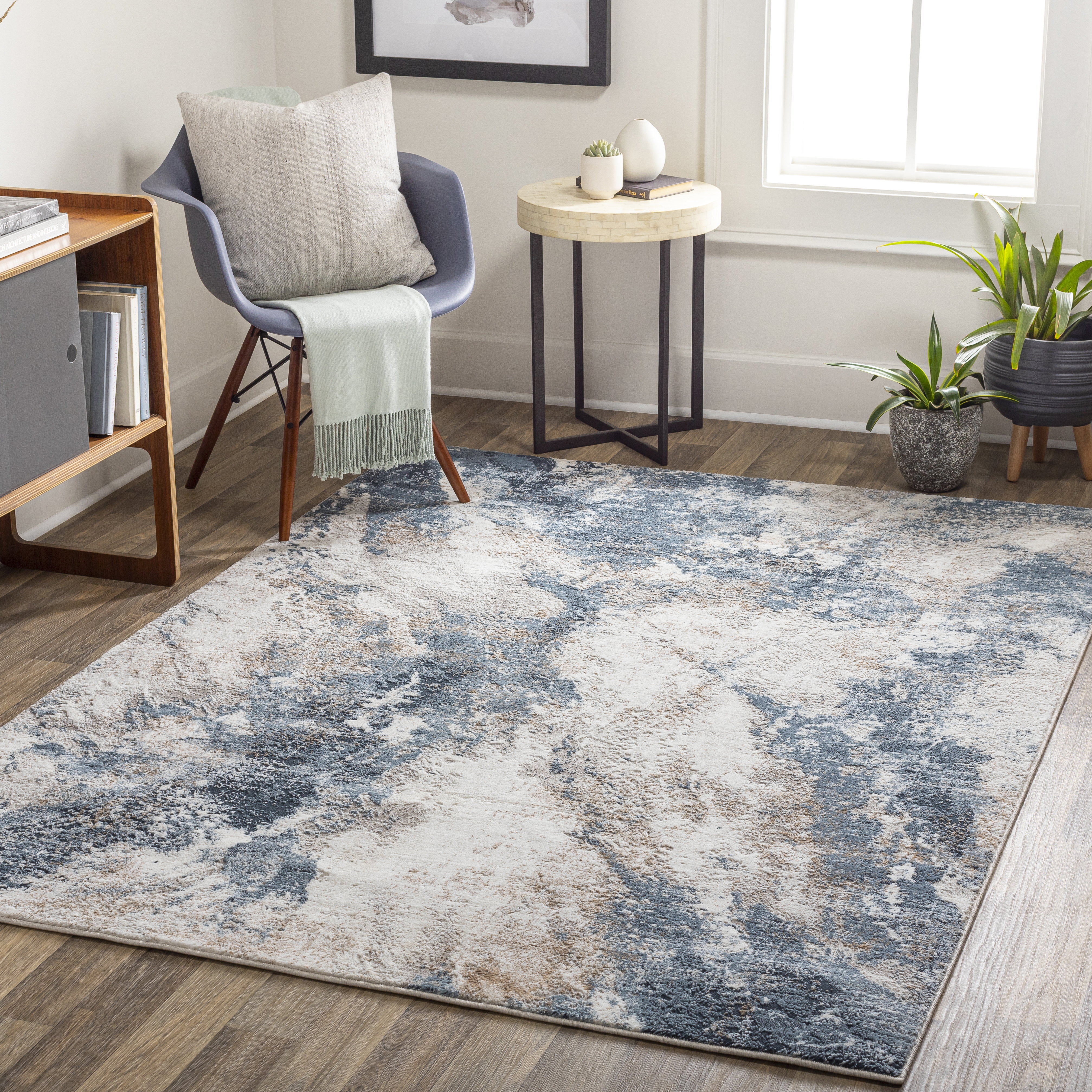 Allegro Beige Indoor 7'10" x 10' Machine Woven Rug - Image 1