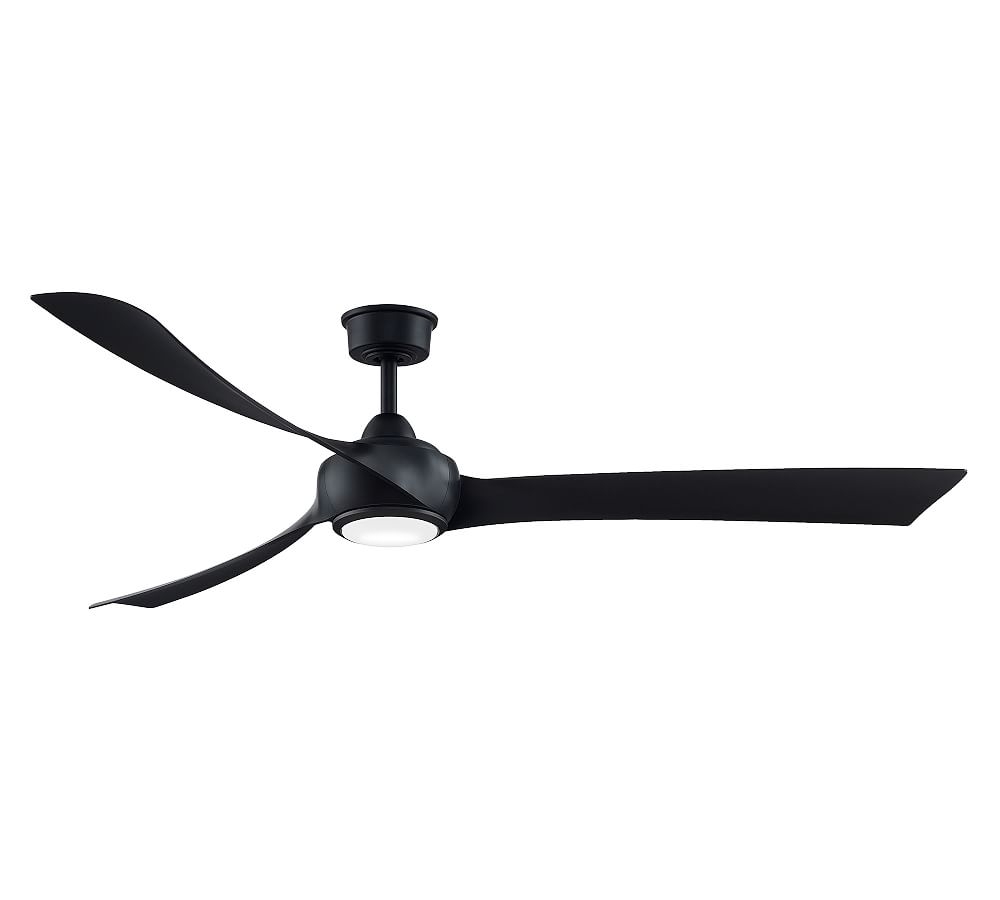 Wrap 72" Indoor/Outdoor Ceiling Fan With Led Light Kit, Black With Black Blades - Image 0