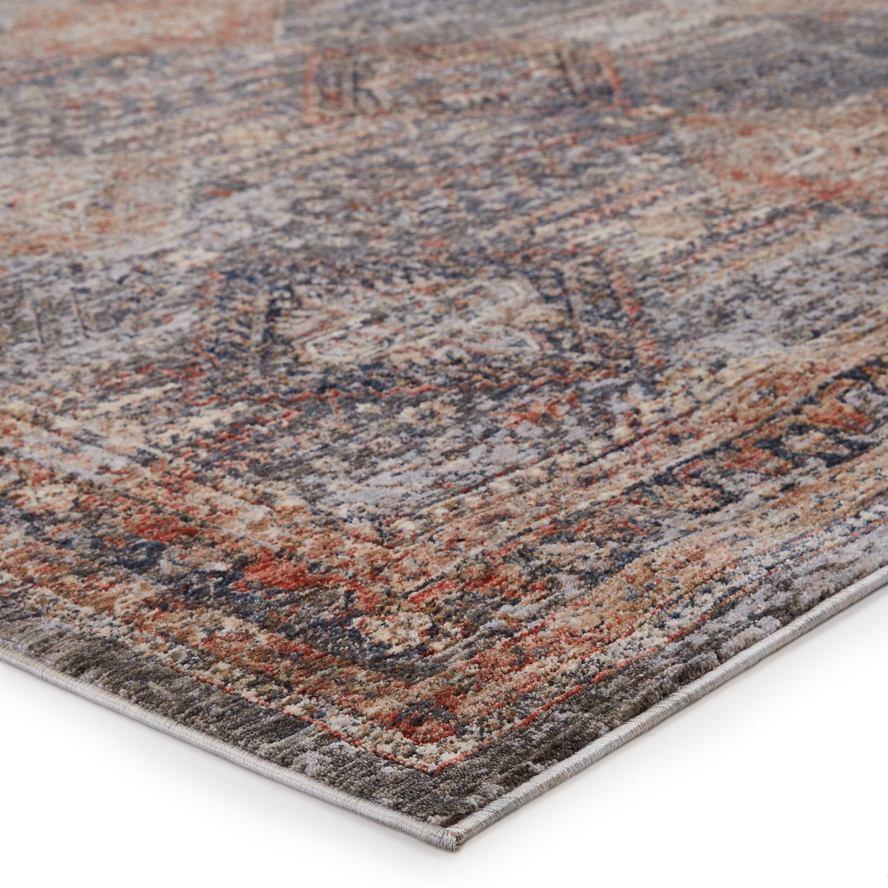 Vibe by Rhosyn Tribal Blue/ Red Area Rug (7'10"X9'9") - Image 1