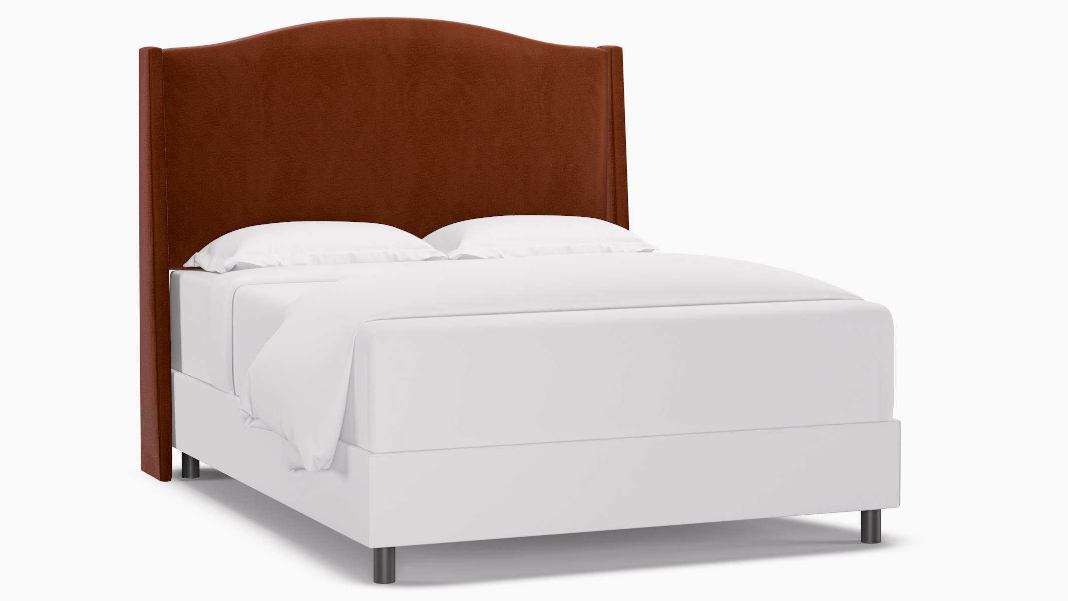 Classic Wingback Headboard, Rust Classic Velvet, Queen - Image 0