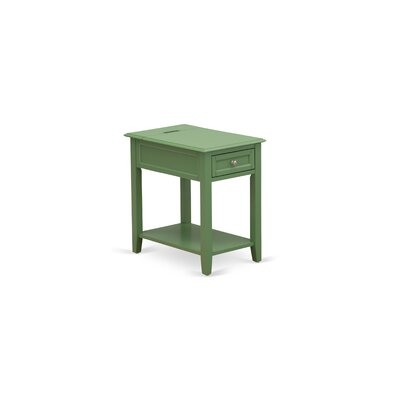 Red Barrel Studio® E9D17F1215024D9D83F9BB24D0A39056 Bedroom Nightstand With 1 Wood Drawer For Bedroom, Stable And Sturdy Constructed - Clover Green Finish - Image 0