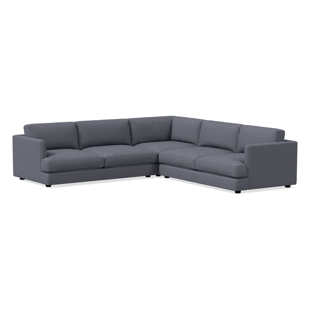 Haven 106" Multi Seat 3-Piece L-Shaped Sectional, Standard Depth, Yarn Dyed Linen Weave, graphite - Image 0