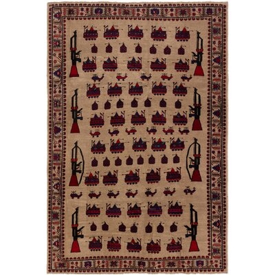 One-of-a-Kind Horncastle Hand-Knotted 2010s Ushak Tan/Brown 6'2" x 9'3" Wool Area Rug - Image 0