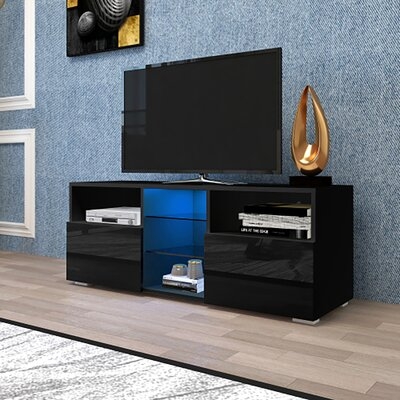 Modern Minimalist Tv Cabinet Living Room With 20 Colors Led Lights,tv Stand Entertainment Center (white) Modern High-gloss Led Tv Cabinet, Simpleness Creative Furniture Tv Cabinet - Image 0