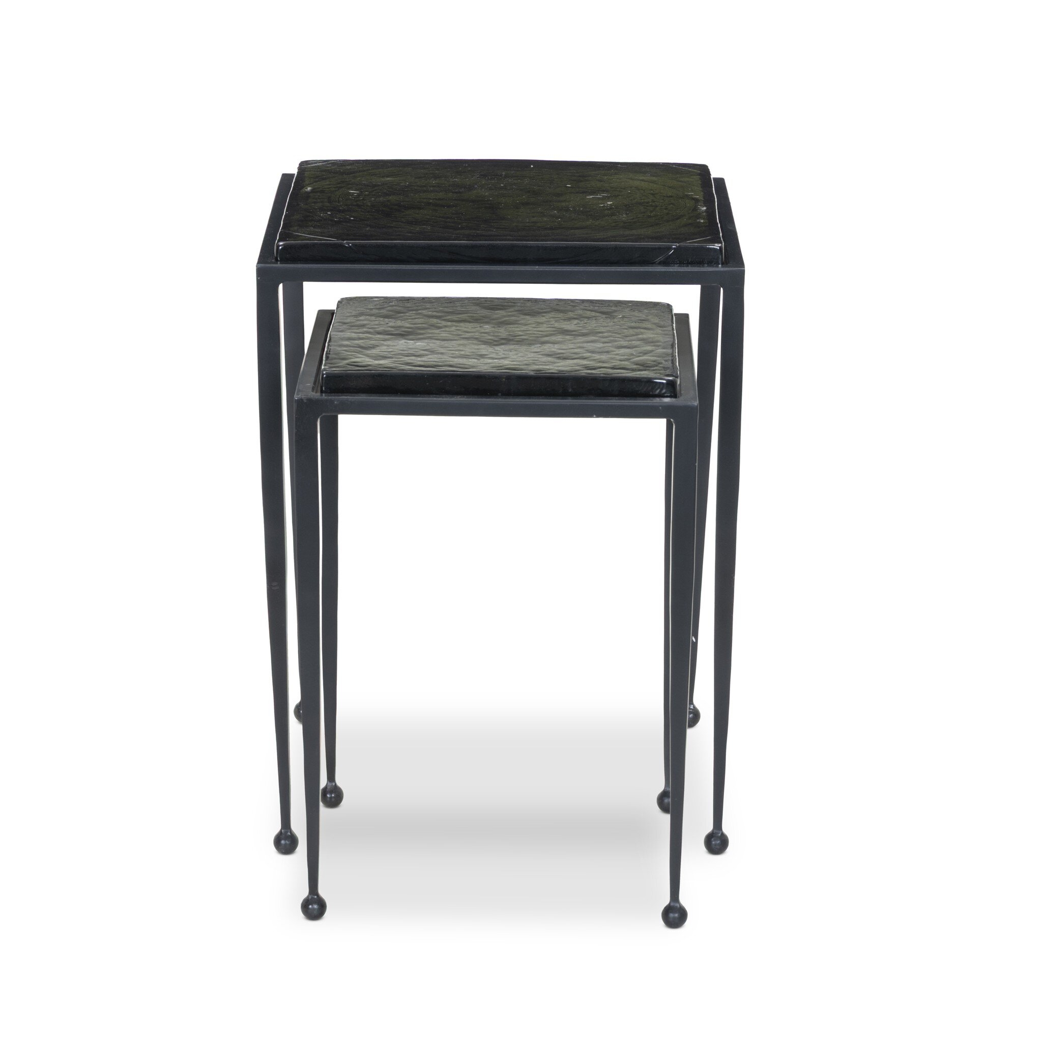 Dalston Nesting End Table Set - Moss Cast Glass - Image 0
