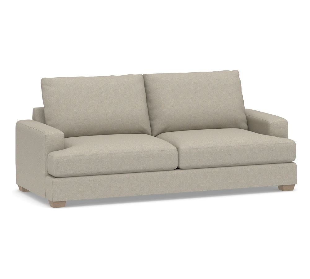 Canyon Square Arm Upholstered Grand Sofa, Down Blend Wrapped Cushions, Performance Boucle Fog - Image 0