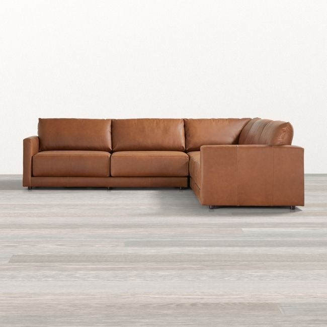 Gather Leather 3-Piece Sectional Sofa - Image 0