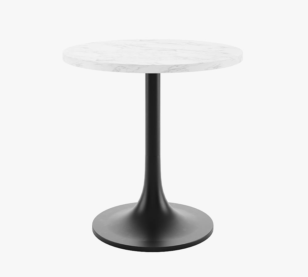 30" Round Pedestal Dining Table, Marble Top, Tulip Base - Image 0