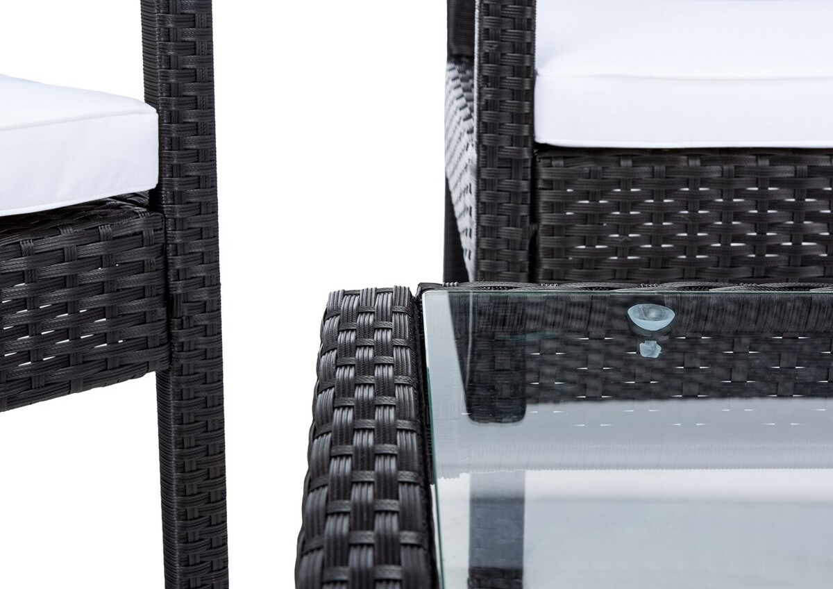 Bassey 4Pc Living Set - Black / Beige - Safavieh - Image 4