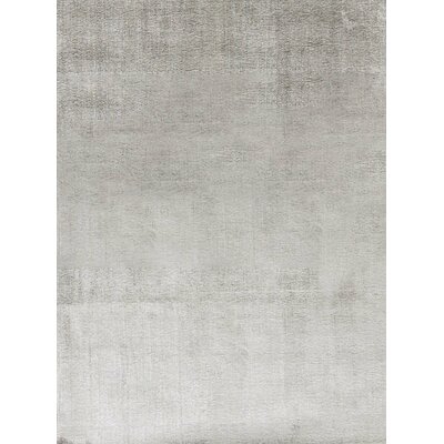 One-of-a-Kind Hand-Knotted Gray 7'8" x 9'8" Viscose Area Rug - Image 0