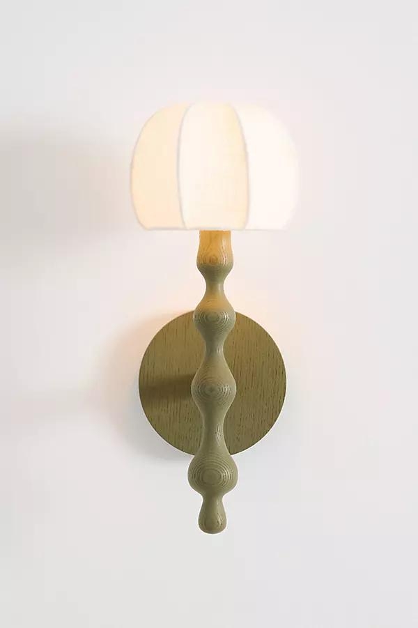 Wood Shaded Sconce Wall Light - Image 0