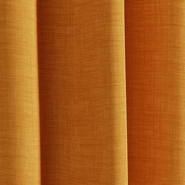 Solid Belgian Linen Curtain, Dark Amber, 48"x84" - Image 1
