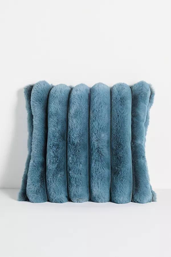 Tipped Puffer Faux Fur Pillow - Image 0